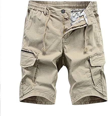 Calça de carga de cargo masculina descontraída FIT RIP STOP CAMOFLAGEM CAMO CAMO CHURO COM BOLOS CORTES CAIZ ELÁSTICA