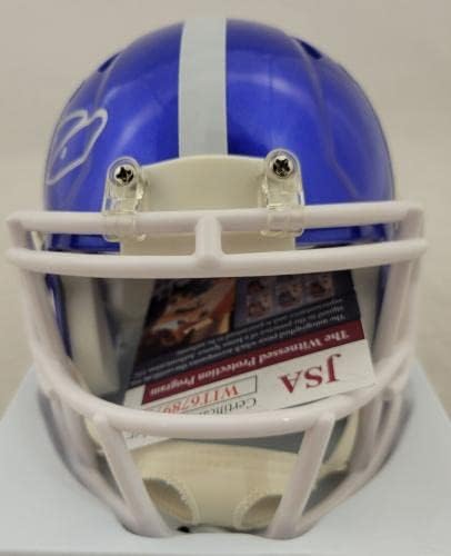 Shaq Leonard assinou Indianapolis Colts Flash Speed ​​Mini Capacete JSA - Mini capacetes da NFL autografados