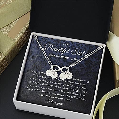 Jóias de cartão de mensagem, colar artesanal- Pulseira de presente personalizada para presente do dia do casamento