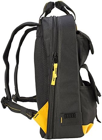 Custom Leathercraft DeWalt DGC530 Backpack da ferramenta de carregamento USB, preto/amarelo