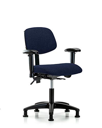 Labtech Seating Lt41484 Faixa de mesa Cadeira de altura Base de nylon, braços, planus, azul