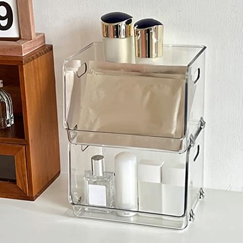 Zerodeko Storage Bins 2pcs Organizador de mesa de acrílico Clear Office Desktop Acessórios de artigos de papelaria Organizador