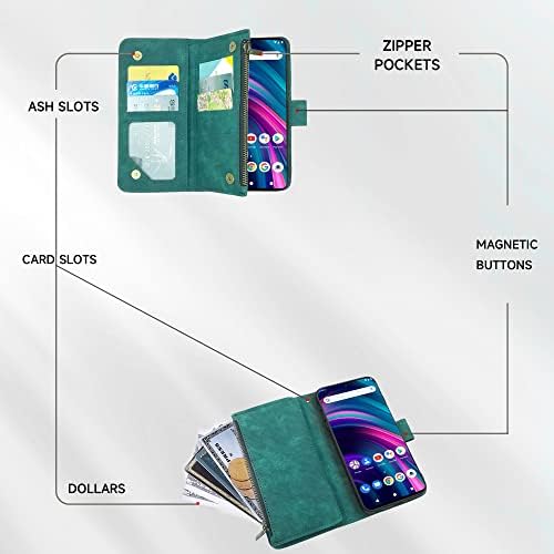 Dibosom Compatível com capa de carteira Blu G91 Max e premium para capa de celular de cartões de cartão de lixeira de couro vintage