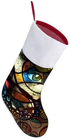 Psicodelic Oriental étnico Motif Eyes Olhos de Natal Meias de meia com lareira pendurada para a decoração da casa da árvore
