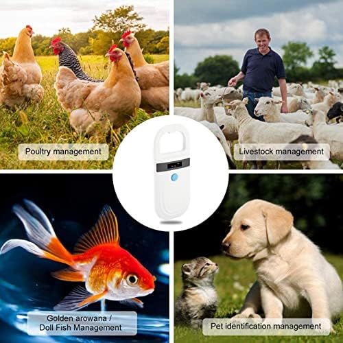Scanner de microchips para animais de estimação, scanner de pet scanner de etiqueta de pet tags, leitor de mão de mão para gestão de animais para gestão de animais para gerenciamento de animais