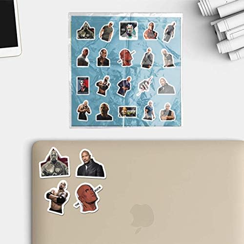 20 PCS STACTERS PACK DWAYNE Estética Johnson Vinyl Colorido à prova d'água para laptop de garrafas de água Bumper Bumper Carticing