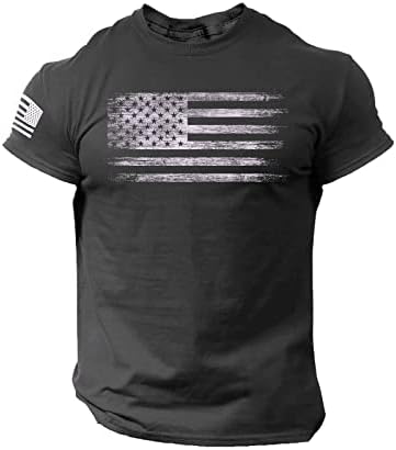 Camisetas patrióticas hddk para homens, 4 de julho de bandeira americana slim tee camise