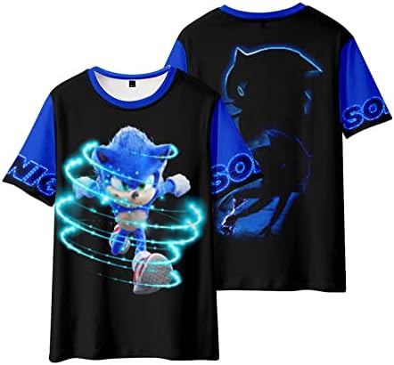 Camisas de desenhos animados de Vemdwfgh para meninos roupas impressas em 3D para crianças de manga de manga camisetas para meninos