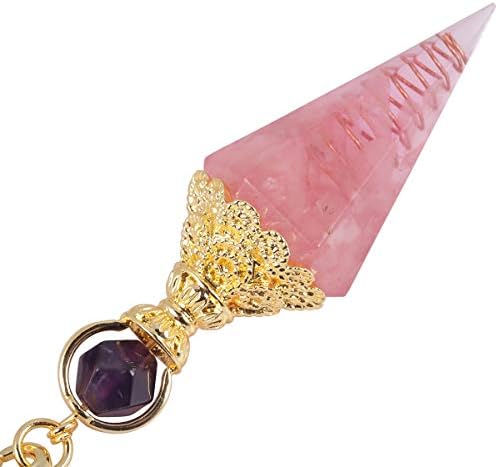 Rockcloud Healing Crystal Pond Pendulum para adivinhação, Chakra Reiki Dowsing Balance