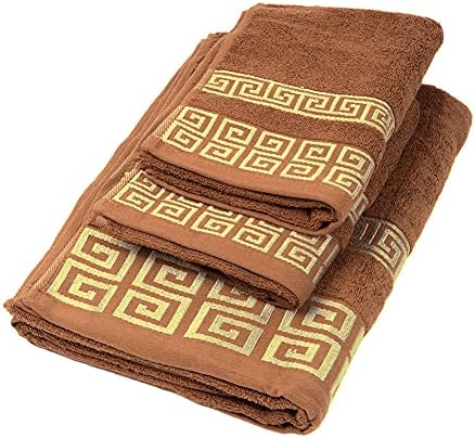 Ahxhwka algodão altamente absorvente toalhas bordadas de 3 peças Toalhas de banho de hotel, toalhas de banho, 2 toalhas de