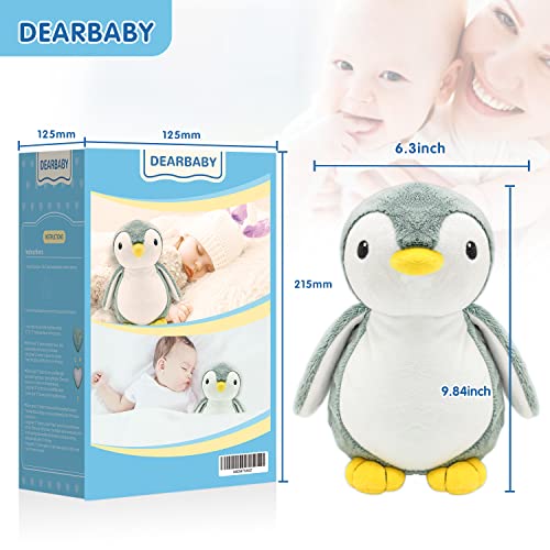 Dearbaby Baby Sleep Soother, Baby Registro Pesquisa de bebê Soother choro chá de bebê Presentes de automóvel Auto Off Timer, batimento cardíaco Penguin Ajuda as crianças a dormirem mais rápido, presentes do dia das mães