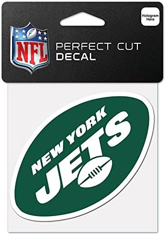 WinCraft NFL New York Jets 63060011 Decalque cor de corte perfeito, 4 x 4, preto
