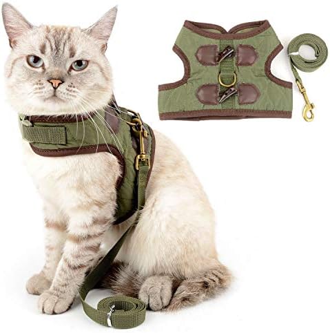 Zunea Small Dog Cat Churness e Leash Set para Walking Escape Prova No Pull Step-In Puppy Cole