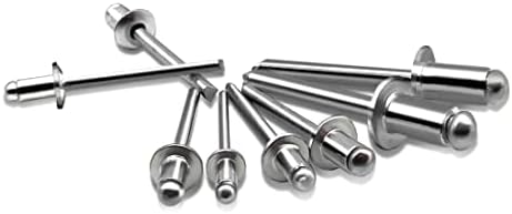 Hautmec 200pc. 5 tamanhos de bertes pop de alumínio abertos para aparelhos elétricos, ferramentas de iluminação, móveis de aço etc. ht0201-ar