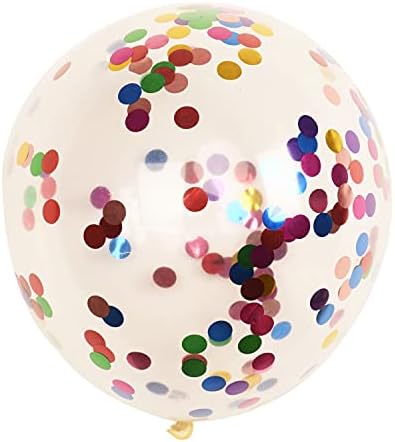 50pcs Balões de confetes brancos, balão de látex de 12 polegadas com confetes brancos dentro para festas de festas de festas de festas
