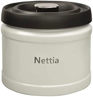 Nettia Coffee Carmister 37oz, recipiente de alimentos em aço inoxidável selado de grande capacidade, pressionando para extrair tipo de ar, bege, 5,2 x 5,9