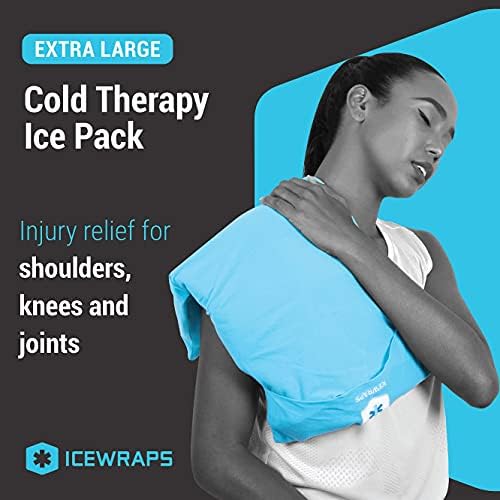 ICEWRAPS 12 x21 pacote de gelo extra grande com tampa de tecido macio | Pacote de gelo de argila para fisioterapia | Pacotes de