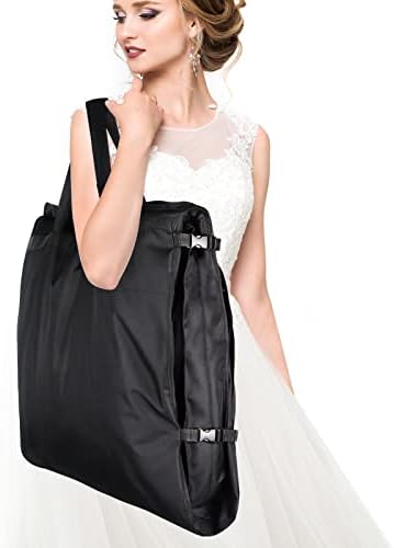 Saco de vestuário de vestido de noiva Zilink 72 bolsas de vestido para vestidos de vestido de noiva com trifoltos longos com bolsos acessórios e fivelas ajustáveis ​​para vestido de noiva, vestido de noite do baile [versão atualizada]