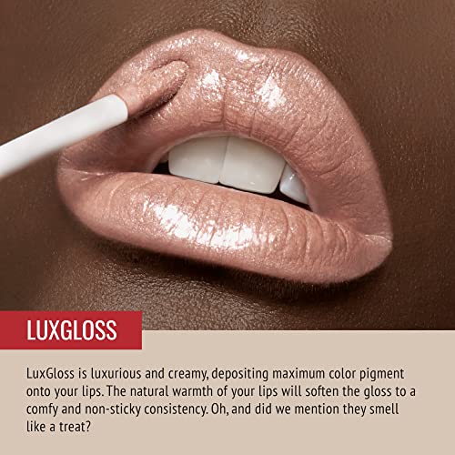 Gloss labial Luxgloss Luxgloss, brilho labial de alto pigmamento, Gloss Lip-Gold, semana de moda