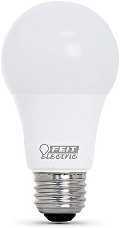 Feit Electric LED A19 com uma lâmpada Base E26 média - 60W equivalente - 10 anos de vida - 800 lúmen - 3000k Branco brilhante - não -minimizável | 1 pacote