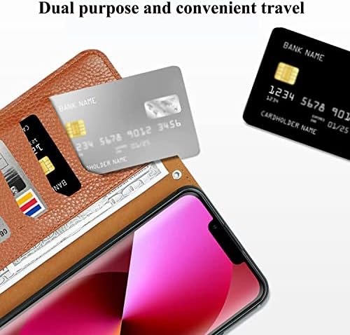Caixa da carteira SDutio para iPhone 14 Pro Max com slot de cartão, Capa de couro de couro magnético de couro genuíno