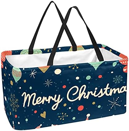 Bolsas de supermercado reutilizáveis ​​de Lorvies Vintage Palhaço Feliz Christmas Palha