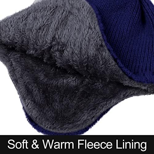 Apoway 4 Pacote de inverno Hat de Flha de ouvido quente Girada de lã grossa com tampa de caveira de relógio elástico