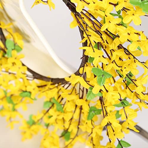 Singfnh 12 polegadas Artificial Forsythia Flor de flores grinaldas de flores amarelas para porta da frente, jasmim de