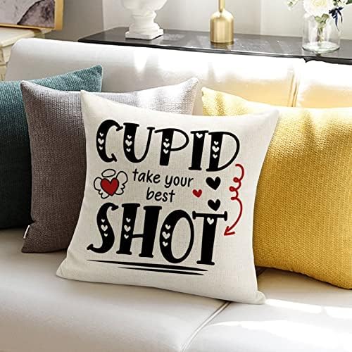 Dia dos namorados, capa de travesseiro romântico Cupido Leve o seu melhor travesseiro de capa de almofada de almofada de casamento