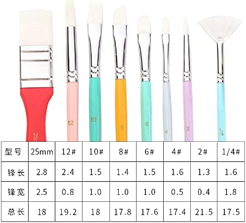 Sdgh 8 tintas profissionais pincel Diferentes forma de nylon artista