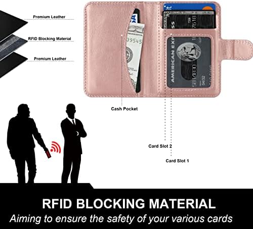 BOCASAL PARA MAGSAFE PARTELHA DE CARTA MAGNÉTICA, RFID Bloqueio de couro de cartão de couro para iPhone 14/13/12 Pro/Max/Plus, Wallet