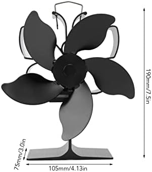 Ventilador de lareira a calor de Zerodis, não elétrico, ventilador de fogão de log de ruído de baixo