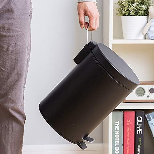 LSJZZ 7 litros Tipo de pé redondo lixo pode domesticar balde sanitário de velocidade lenta silenciosa, armazenamento com tampa,