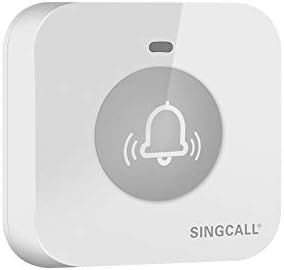Sistema de chamadas de serviço sem fio SingCall, Caring Home Caring, Imper impermeável para pessoas idosas, para Cafe Hotel Hospital 1 Receptor de exibição 10 Botões de chamada
