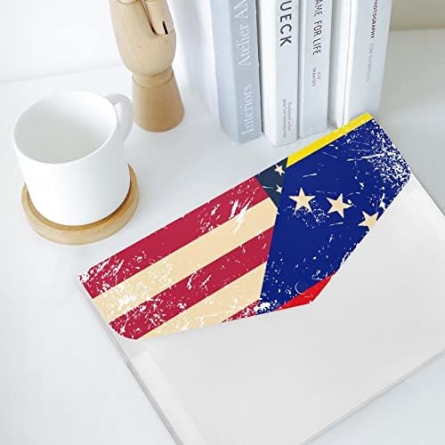 USA e Venezuela Retro Flag Plástico Pastas de arquivos coloridos com 6 Documentos de Plástico de Acordeão de Compartimento Grande