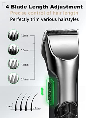 Cabelo de cabelo profissional Clippers for Men, T-Blade Zero Zero Gapped sem fio Aparador de cabelos Clipper para corte de cabelo