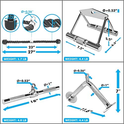 Anexo A2ZCARE Combo Lat Pull Down-Acessórios para máquinas de cabo para academia em casa com opção multi: mão V, corda de tríceps,