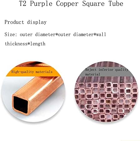 2 PCs T2 Tubo reto de cobre roxo T2 Tubo reto sem costura, usado para projetos industriais e de máquinas etc.10x30x1.5x500mm