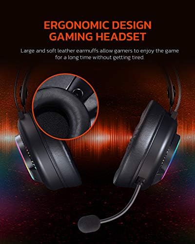 Fone de ouvido USB Dareu Gaming com 3,5 mm para PS4/5 Xbox One com som surround estéreo, fones de ouvido com microfone de cancelamento