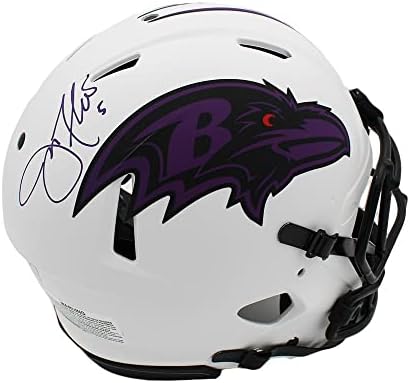 Joe Flacco assinou Baltimore Ravens Speed ​​Speed ​​Authentic Lunar NFL Capacete - Capacetes NFL autografados