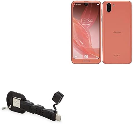 Cabo de ondas de caixa compatível com aquos sharp r2 - carregador de chaveiro USB Tipo -C, cabo do anel de chave 3.1