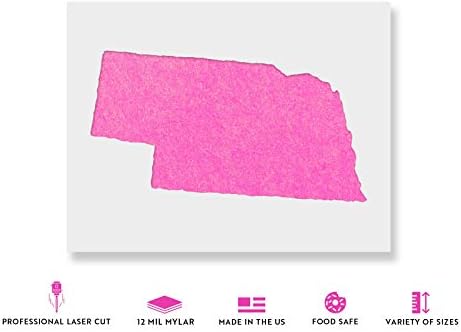 Estêncil no estado de Nebraska - estênceis reutilizáveis ​​para pintura - estêncil mylar para artesanato e decoração
