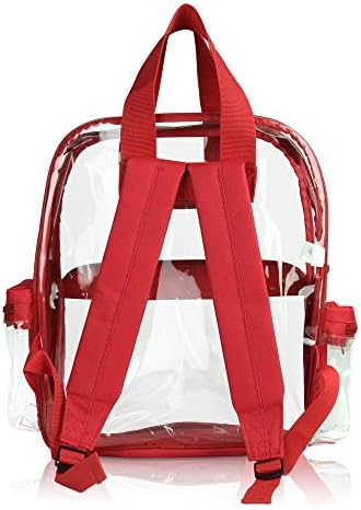 Dalix Clear Backpack Backs Plástico liso em vermelho