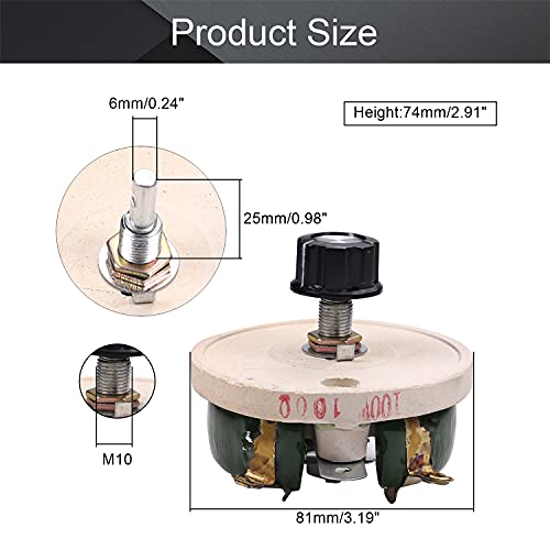 Bettomshin 100w 100r ohm fios de cerâmica Potenciômetro Ferida Rheostato Linear Resistor Rotar