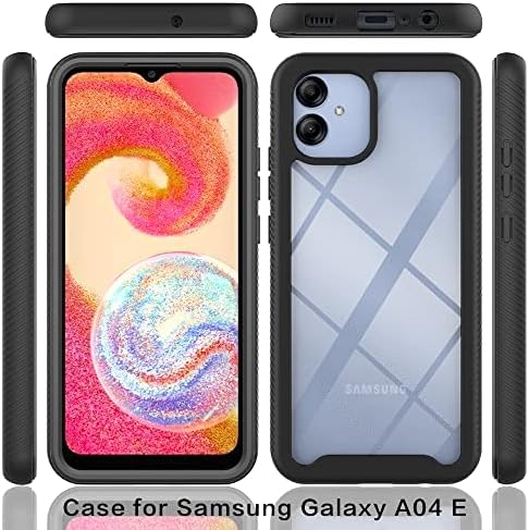 Dzxouui para o capa Samsung Galaxy A04E e Samsung A03 164mm com [2 pacote] protetor de tela, fortaleza pesada traseira transparente