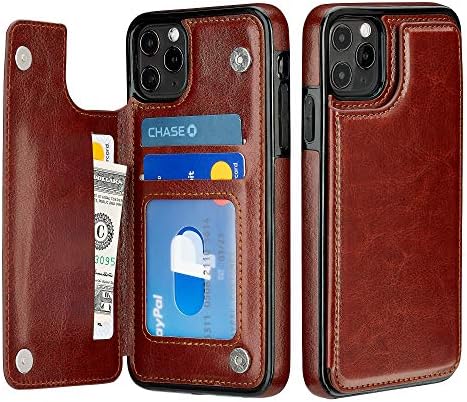 Caso S-Tech para iPhone 12 mini-carteira de carteira de carteira de couro caça de caça-níqueis, fecho magnético duplo