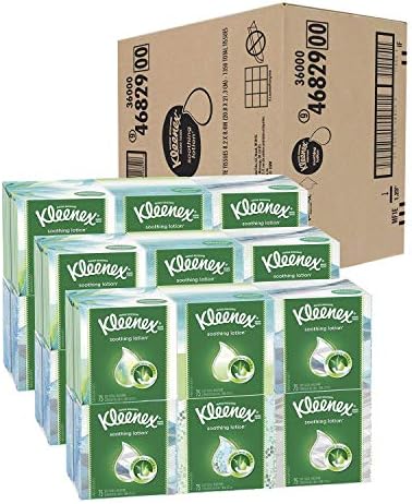 Kleenex Soniling Loção Facial Facial Tissues com Aloe e Vitamina E, Cubo Cube, 1.170 tecidos por caixa de cubo, 1 pacote