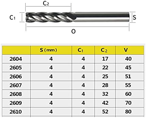 Metal 4mm 4 Flauta Fim do moinho de flautista Cuttador de moinho de haste CNC Bit para o roteador CNC para a ferramenta de rota