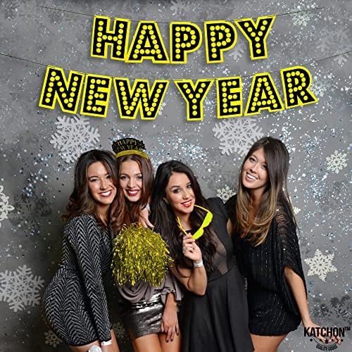 Feliz Ano Novo Decorações 2023 - Pacote de 36 | Ano Novo Photo Booth Props 2023 | Feliz, Feliz Ano Novo Banner 2023 | FOIL