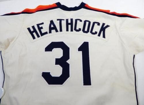 1983-88 Houston Astros Jeff Heathcock #31 Game usado Jersey Cream 44 DP23585 - Jerseys MLB usada para jogo